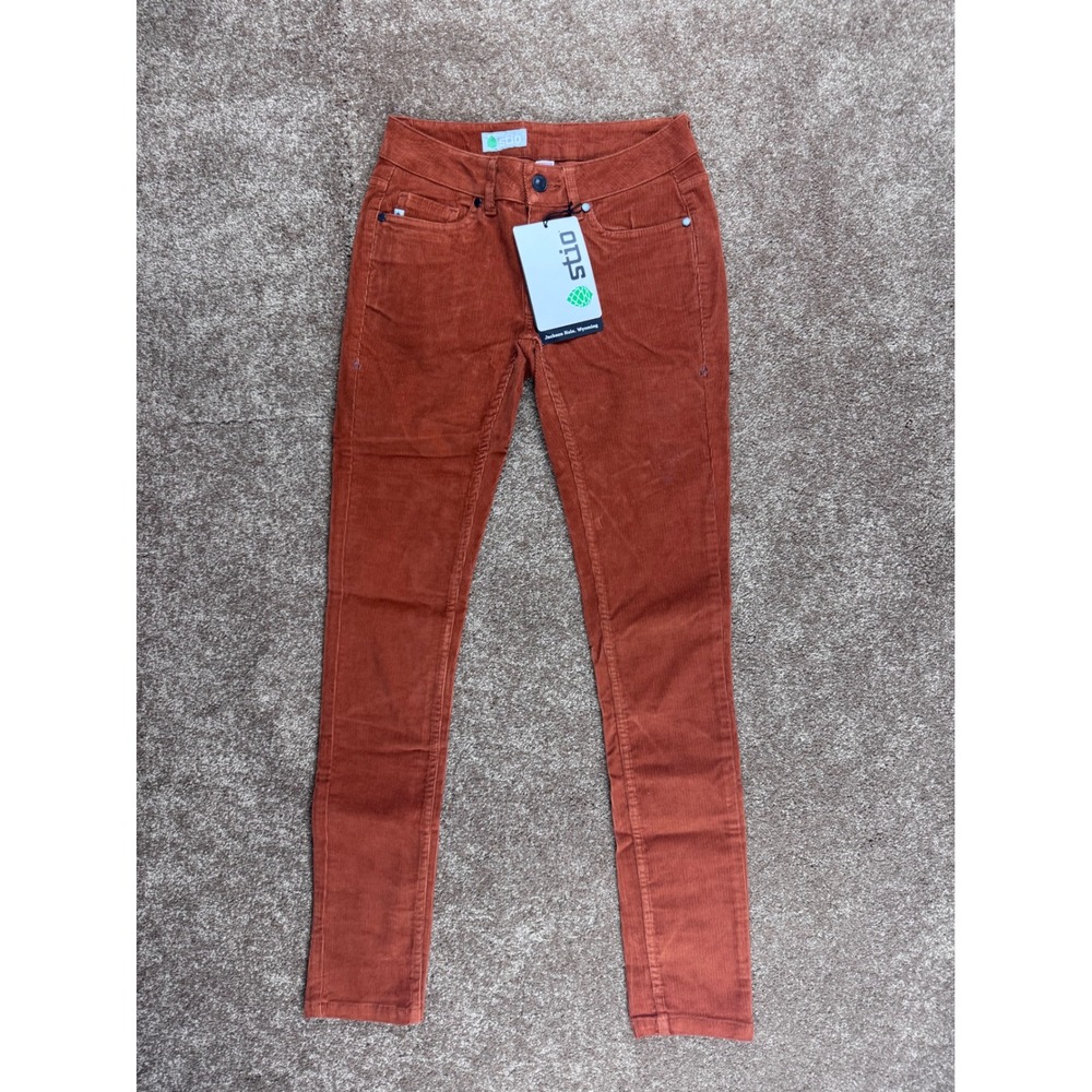 Stio Womens Rivet Cord Pants Maple Brown Slim Fit Corduroy Size 0R New